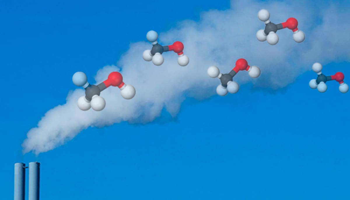 Metanol verde é produzido a partir de fontes renováveis e CO₂ capturado
